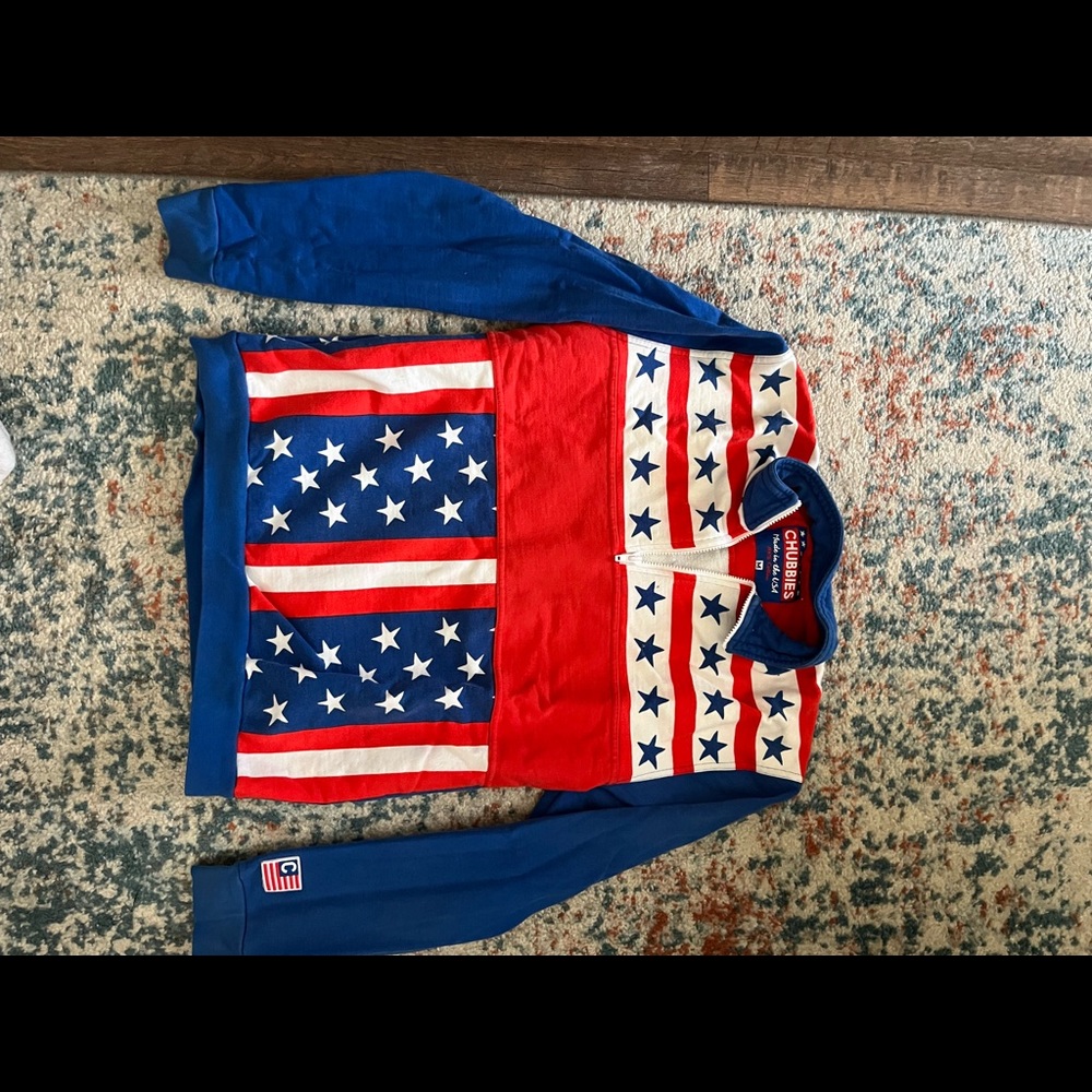 Chubbies American flag quarter zip sweatshirt
